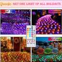 Pooqla Color Changing Christmas Net Lights, 9.8x6.6 ft 204 LED RGB Net Mesh Lights Outdoor with Remote, Bush Net Light Connectable Plug in for Xmas Tree, Gazebo, Garden, Indoor, Christmas Decorations