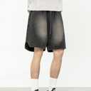 Men's Y2K Baggy Denim Shorts Loose Fit Vintage Harajuku Casual Jorts 2026 Summer Elastic Waist Alt Emo Streetwear (XL)