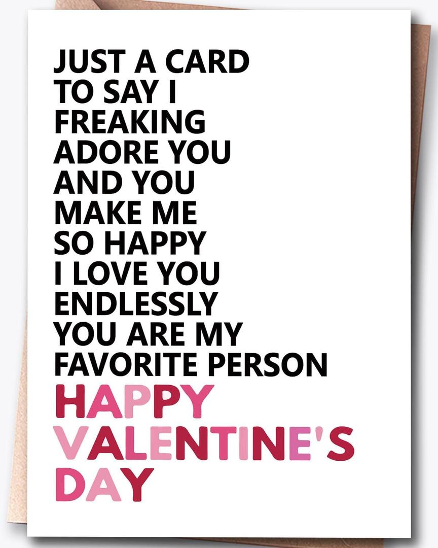 6 x Valentines Day Card for Husband, Valentines Day Cards for Him, Funny Valentines Day Card for Wife & Kids & Boyfriend & Girlfriend, Valentine's Day Decorations, Valentine's Day Gift, Greeting Card=7in x 5in(Folded), Envelope = 7.5in x 5.5in (colorful)