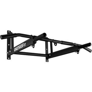 OneTwoFit Wall Mounted Pull Up Bar with More Stable 6-hole design for Indoor and Outdoor Use, Maximum weight 440 Lbs OT103