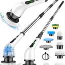 Electric Spin Scrubber, Cordless Cleaning Brush, Shower Scrubber with 8 Brush Heads 2H Power Dual Speed, Adjustable Extension Handle, IPX7 Waterproof for Tub Tile Car Floor Polishers, PA-25