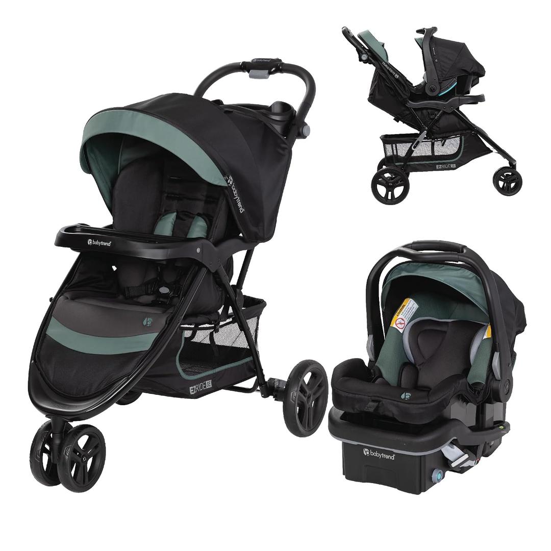 Baby Trend EZ Ride SE Travel System with Secure-Lift Infant Car Seat, Dash Sage, Mfg Date 01-07-2026