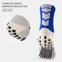 4 pairs of men's sports socks non-slip shock-absorbing (One Size, White + Black + Red + Blue)