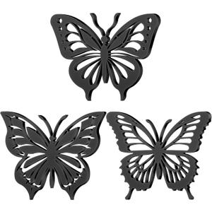 Reallnaive 3 Pcs Cast Iron Trivets for Hot Dishes 8 Inch Butterfly Cast Iron Trivets for Dutch Oven Wood Stove Pots and Pans Hot Pan Holder Dutch Oven Accessories for Pans Pots Dishes or Teapot