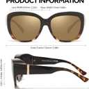 LVIOE Polarized Fit Over Glasses Sunglasses Women, Oversized Square Sun Glasses UV400 Protection Shades LS4205 (A2 Brown Tor/Brown)