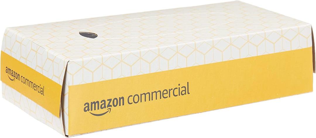 AmazonCommercial 2-Ply White Facial Tissue, Flat Box, FSC Certified, Unscented, 3000 Count (30 Packs of 100), 8 x 8 Sheet