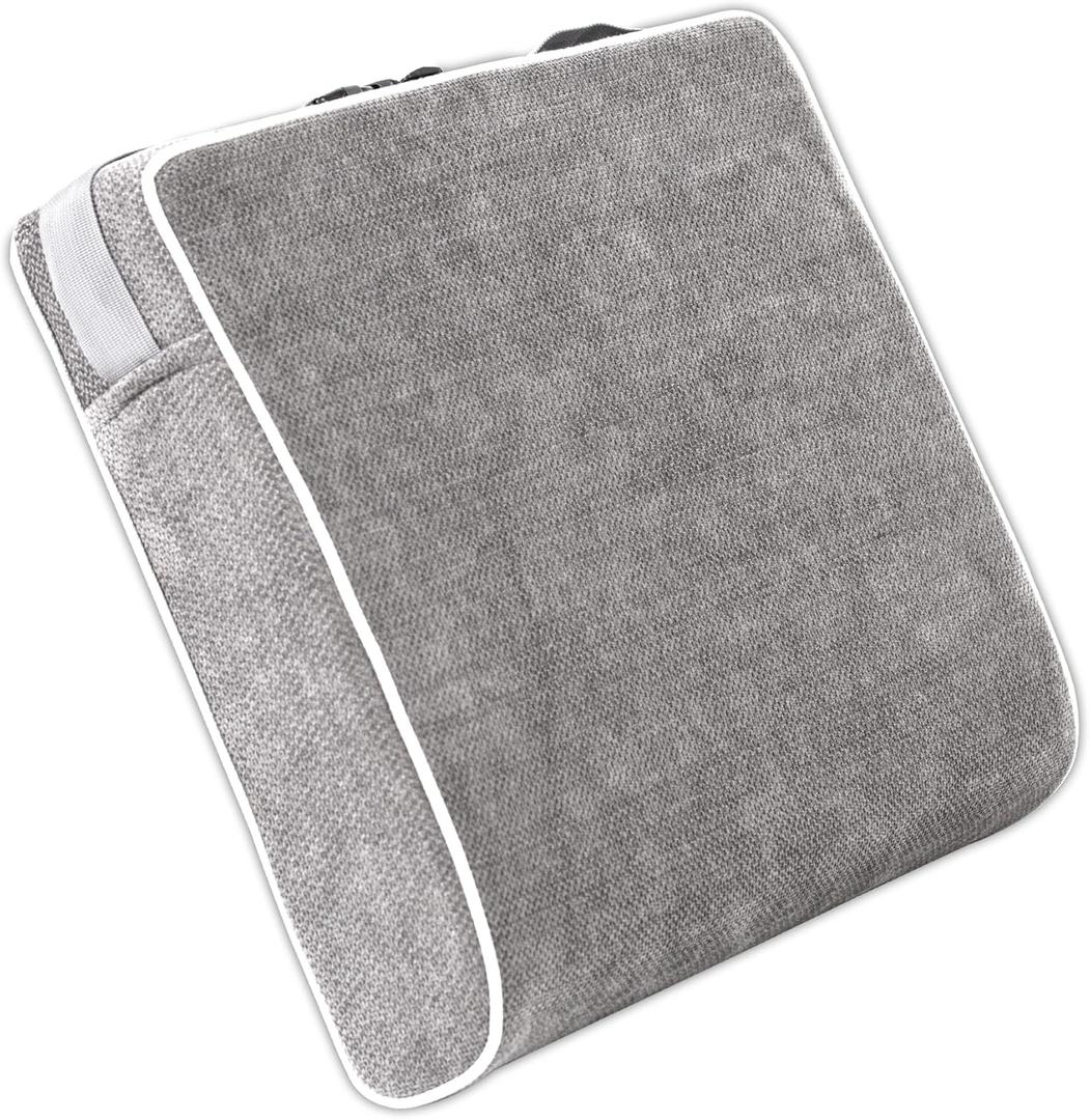 4 Inch Thick XL Memory Foam Seat Cushion - Extra Large Office Chair Cushion for Tailbone Pain Relief, Furniture-Grade High Density Foam, Non-Slip Washable Cover for Desk, Car & Wheelchair (Grey)