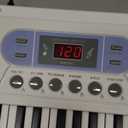 Keyboard Piano Lighted Keys for Beginner Adults Teens Kids, 61 Key Electronic Music Keyboard with Teaching Modes Powered by USB or Battery with LCD Display Microphone Headphone Jack