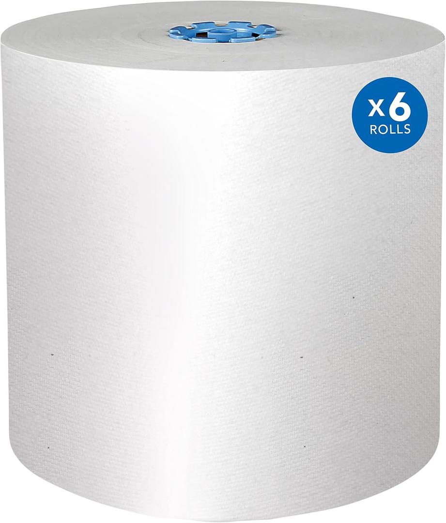 Scott Professional Pro Hard Roll Paper Towels, Bulk (43959), Hardwound, Absorbency Pockets, White, for ScottBrand Blue Core Dispensers (6 Rolls at 900' Each, 5,400'/Case)