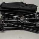 MOON LENCE Portable Camping Chair Backpacking Chair - The 4th Generation Ultralight Folding Chair - Compact, Lightweight Foldable Chairs for Hiking Mountaineering, Beach (Black (Lite-terragrid) - With Feet Pad)