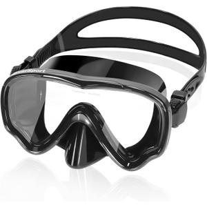EverSport Swim Goggles Adult with Nose Cover, Anti-fog Clear Diving Mask Wide View No Blurring for Men Women Youth (Black)