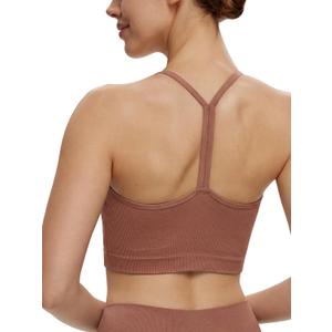 NANJI Seamless Sports Bra for Women - Padded Racerback Y Bra Low Impact Removable Pad for Fitness Gym Yoga Workout Top (M)