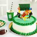 3 x Football Acrylic Birthday Cake Topper Cheer to Rugby Touchdown Cake Decorations for Football Tailgates Sport Themed Game Day Party Supplies
