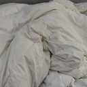 APSMILE Oversized King Feathers Down Comforter  Ultra Soft All Seasons 100% Organic Cotton Duvet Insert Medium Warm Quilted Bed Comforter with Corner Tabs (120x98, White)