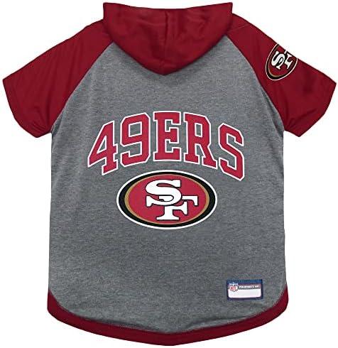 Pets First NFL SAN Francisco 49ERS Hoodie for Dogs & Cats. | NFL Football Licensed Dog Hoody Tee Shirt, X-Small| Sports Hoody T-Shirt for Pets | Licensed Sporty Dog Shirt. (SAN-4044-XS)