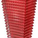 MCMCNCUIU Crystal Vase, Large Crystal Vases for Flowers, Red Large Flower Vase, Modern Glass Vases for Living Room, Bedroom, Kitchen, Dining Table, Mantle, Wedding, 9 Inches