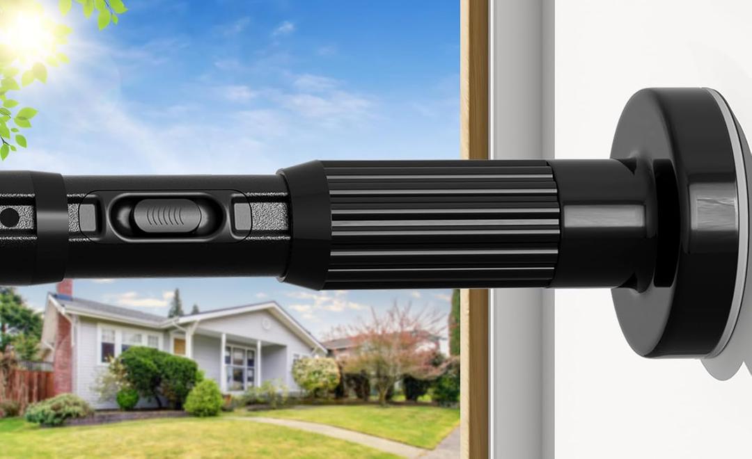 AIZESI 41-144 Inch Heavy Duty Black Tension Curtain Rod - No Drilling, Adjustable, Rust-Resistant for Outdoor, Living Room, Window, Bathroom