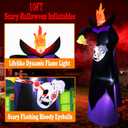 Spooky 10FT Halloween Inflatables Headless Grim Reaper with Flame LED Lights Carving Eyeball from Skull Holiday Blow Ups for Ultimate Halloween Yard Lawn Decor