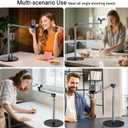 Overhead Phone Mount with Rechargeable Light for iPhone, Table Tripod for Content Creators, Portable Phone Camera Stand for Cooking, Video Recording, Filming, Nail Techs