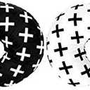 Premium Quality 2 Pack Nursing Pillow Covers by Mila Millie - Nordic Swiss Black & White Cross Unisex Design Slipcovers - 100% Cotton Hypoallergenic (Black & White)