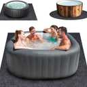 80 * 80 Inch Hot Tub Mat, Extra Large Inflatable Hot Tub Pad Outdoor Indoor, Waterproof Slip-Proof Backing, Absorbent Spa Pool Ground Base Flooring Protector Mat (80 * 80 Mat-Square)
