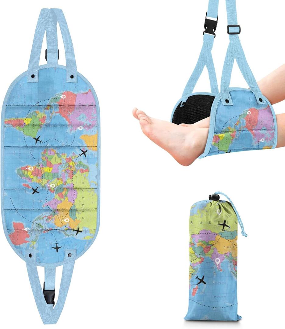 Airplane Foot Hammock,Ultimate Comfort Footrest for Plane Travel,Airplane Foot Rest,Travel Foot Hammock,Portable and Foldable Design for Travel Friendly Design