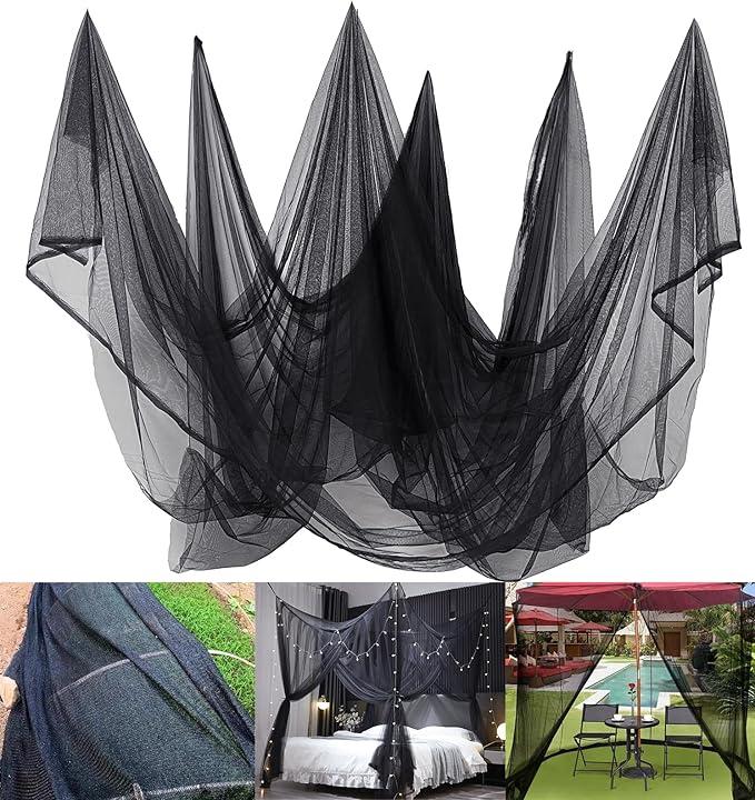 Mosquito Net 39 x 10Ft, Black Mosquito Netting for Patio Garden Protection, Fly Bird Barrier Hunting Blind Plant Protecting Netting, 3x12m
