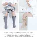 Baby Girls Knee High Socks Pack Bow Long Stockings Infants Toddlers Ruffled Socks School Uniform Leggings Stockings (XS)