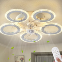 Modern Ceiling Fan with Light, 20" Personality Geometric Ceiling Fan with Lights and Remote, Ceiling Fan for Living Room Bedroom Kitchen