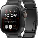 LULULOOK Titanium Ultra 3 Watch Band - Grade 2 Titanium Metal Band for Men, Compatible with Apple Watch Ultra 3/ Ultra 2/ Ultra 49mm, Series 11/10 46mm, Folding Clasp & DLC Coating,Black