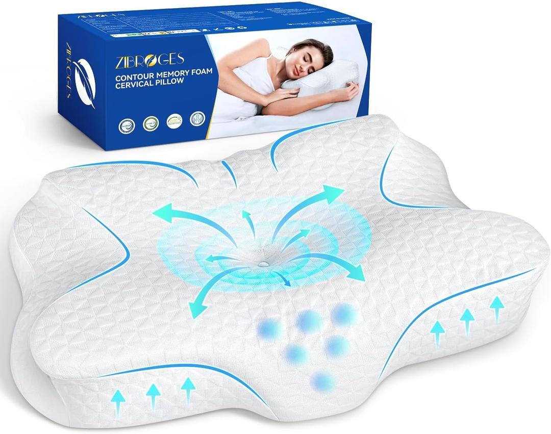 Cervical Pillow, King Size Memory Foam Pillow for Neck Head Shoulder Pain Relief Sleeping Supports Your Head, Ergonomic Contoured Cooling Neck Bed Pillow for Side, Back and Stomach Sleepers