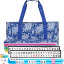 American Mahjong Set, 166 White Tiles with 4 Colors Acrylic Racks, Pushers, Flower Carrying Bag, Portable Travel Set