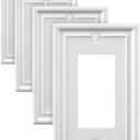 Decorative Metal Wall Plates, Switch Plates Outlet Covers (Off White/1 Decorator 4 Pack)