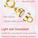 2 x Clysoru Necklace Clasps and Closures 14k Gold and Silver Beads Chain Extender Necklaces Bracelet Safety Locking Jewelry Clasp Converter (10pcs Golden)