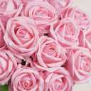 100 Pcs Pink Roses Artificial Flowers, Real Touch Velvet Roses Bouquet Fake Flowers Bulk, Artificial Roses with Long Stems for Birthday Gift Women Mom DIY Bridal Wedding Centerpiece Decorations