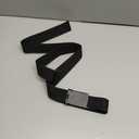 Mile High Life Cut To Fit Canvas Web Belt Size Up to 52" with Flip-Top Solid Black Military Buckle