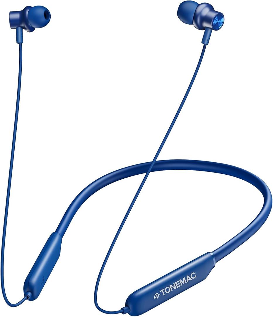 N8 Bluetooth Neckband Earbuds | 40Hrs Playtime Headphones, IPX6 Waterproof, Deep Bass Earphones, Clear Calls, Headset for Music, Sports, and Phone Calls Blue