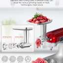 Meat Grinder Attachment for KitchenAid Stand Mixer, 15PCS Stainless Steel Meat Grinder Accessories for Kitchen Aid With 4 Grinding Plates, 2 Sausage Stuffer Tubes, 3 Grinding Blades, 1 Large Food Tray
