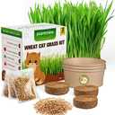 Cat Grass Kit for Indoor Cats, 3 Pack Fast Growing Cat Grass Kit with Eco-Friendly Biodegradable Pots, Soil & Organic Wheatgrass Seeds, Grows in 3-7 Days with High Germination Rate