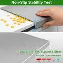 L-Shaped Stainless Steel Cutting Board for Kitchen,Small Cutting Boards 15x11 Inch Non-Slip Dishwasher Safe Double-Sided Use for Suitable for Meat, Fruits, Vegetables, BreadBaking