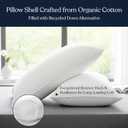 Bed Pillows Set of 2 GOTS Certified Organic Cotton Sateen Shell, Down Alternative Fill, Hypoallergenic, Cooling & Breathable, GOTS + Oeko-TEX + GRS, Eco-Friendly, Standard 20"x28"