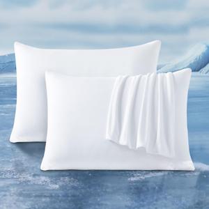 LUXEAR 2 Pack Cooling Pillow Cases, ArcChill QMax > 0.5 for Hot Sleepers, Hair & Skin Friendly, Double Sided, Machine Washable, Hidden Zipper, Gift for Women & Men, 20x26, White