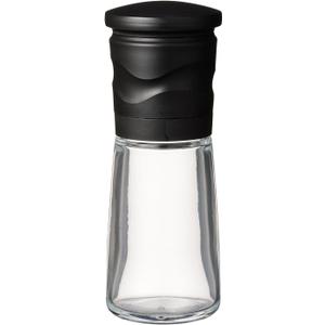Kyocera CM-15N-BK Mill, 3.4 fl oz (90 ml), Ceramic Salt & Pepper, Crystal Salt, Rock Salt, Pepper, Spices, Japanese Pepper, Seasoning Container, Roughness Adjustment, Decomposition Cleaning, Black (2 Pack)