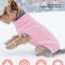 Dog Sweaters for Small Medium Large Dogs Cats, Soft Warm Turtleneck Pullover Solid Cable Knit Fleece Stretch Pet Clothes,Classic Fuzzy Coat for Puppy Girl Boys for Fall Winter Cold Weather (Pink.)