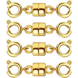 Double Magnetic Necklace Clasps and Closures 14K Gold and Silver Bracelet Extender Jewelry Clasps Converters for DIY Jewelry Making
