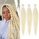 613 Blonde Braiding Hair Pre stretched 14 Inch 3 Packs Pre-stretched Braiding Hair EZ Braid Yaki Texture Synthetic Hair Extensions for Crochet Box Braids