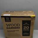 Wooden Hangers - 20 Pack, Heavy Duty, Non Slip Wood Hangers for Coats, Jackets, Suits, & Pants - Clothes Hangers for Closet W/Bar and Notches (Natural)