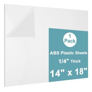 White ABS Plastic Sheet 16" x 20" x 1/4" Thick White Rigid Thermoplastic Sheet (Upgrade Surface) 6MM Flexible High Tensile Large ABS Moldable Plastic Panel for Crafts, DIY, Signs