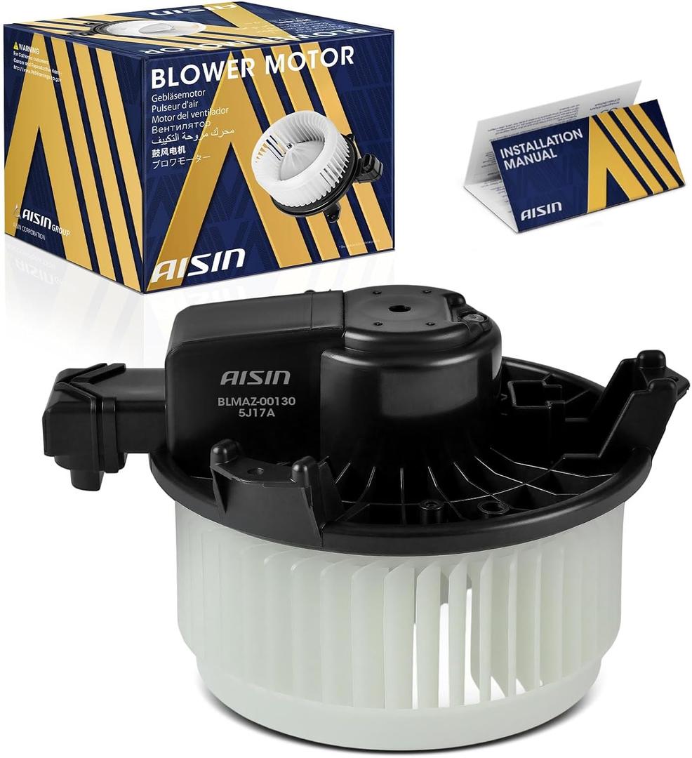 AISIN AFTERMARKET BLMAZ-00130 HVAC Blower Motor with Wheel Assembly - Compatible with Dodge Ram 1500 2500 3500, Journey, Jeep Wrangler, Compass, Patriot, Ford Edge, Fusion, Honda Accord, CR-V, Pilot