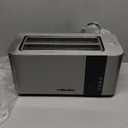 Mueller UltraToast Full Stainless Steel Toaster 4 Slice, Long Extra-Wide Slots for Bagels and Waffles, 6 Browning Levels, LED Display, Cancel/Defrost/Reheat Functions & Removable Tray, Kitchen Gadgets